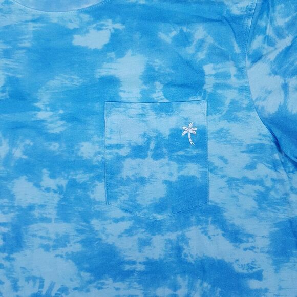 CHUBBIES The Ocean Spray T-shirt Mens Size XL Blue Tie Dye Tropical - Picture 6 of 6